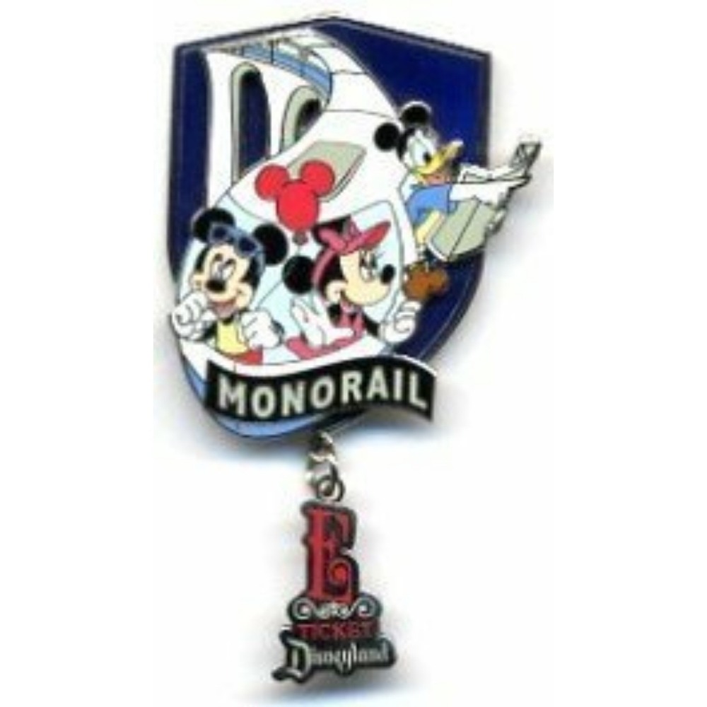 Disney Pin E-Ticket Monorail Mickey Minnie Donald LE 29632 Annual Passholder